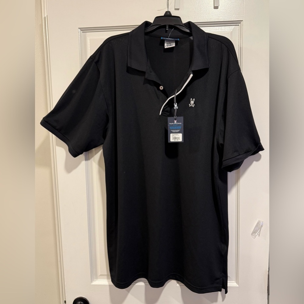 Men’s Black 3XL Size 9 Psycho Bunny Otis Sport Polo NWT.
